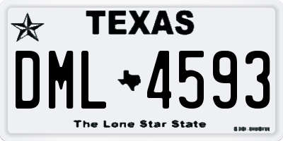 TX license plate DML4593