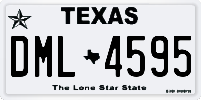 TX license plate DML4595