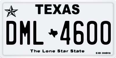 TX license plate DML4600