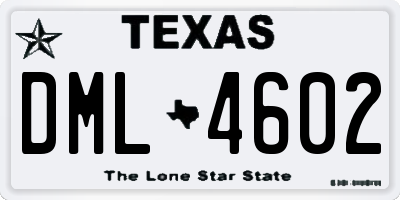 TX license plate DML4602