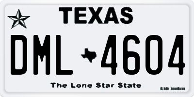 TX license plate DML4604