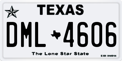 TX license plate DML4606
