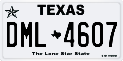 TX license plate DML4607