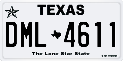 TX license plate DML4611