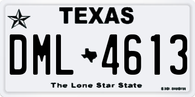 TX license plate DML4613