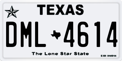 TX license plate DML4614