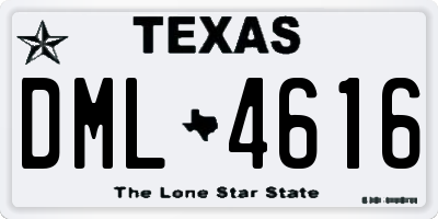 TX license plate DML4616