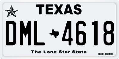 TX license plate DML4618