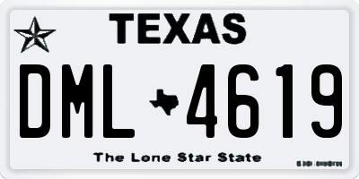 TX license plate DML4619