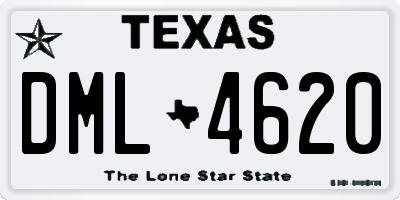 TX license plate DML4620