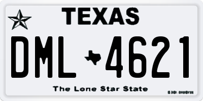 TX license plate DML4621