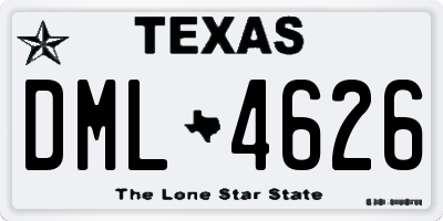 TX license plate DML4626