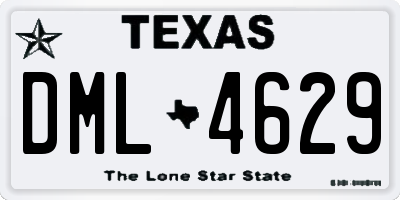 TX license plate DML4629