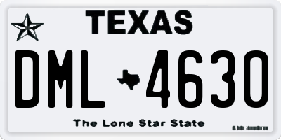 TX license plate DML4630