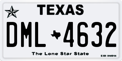 TX license plate DML4632