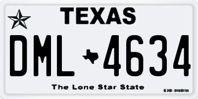 TX license plate DML4634