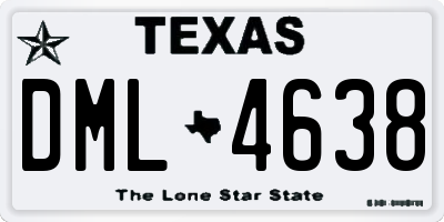 TX license plate DML4638