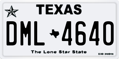 TX license plate DML4640