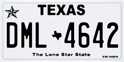 TX license plate DML4642