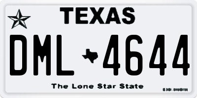 TX license plate DML4644