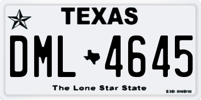 TX license plate DML4645