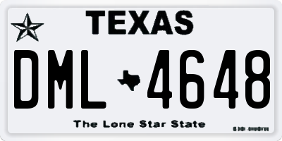 TX license plate DML4648