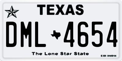 TX license plate DML4654