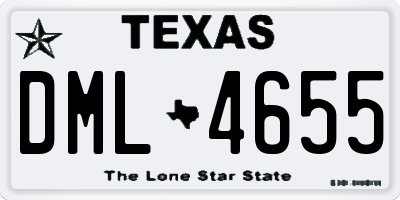 TX license plate DML4655