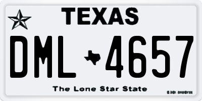 TX license plate DML4657