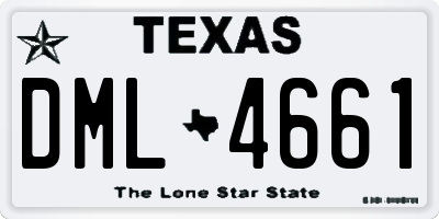 TX license plate DML4661