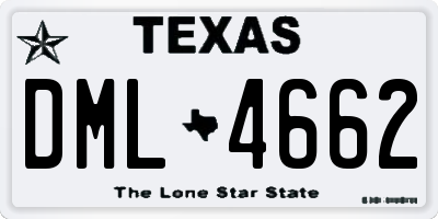 TX license plate DML4662