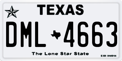 TX license plate DML4663