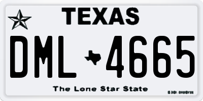 TX license plate DML4665