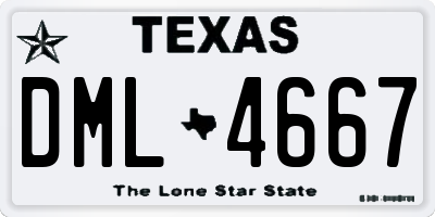 TX license plate DML4667