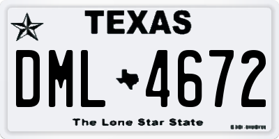 TX license plate DML4672