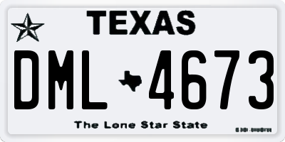 TX license plate DML4673