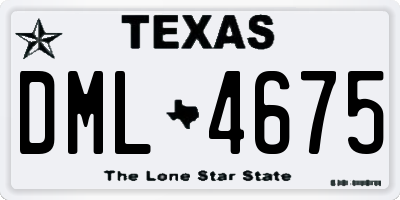 TX license plate DML4675