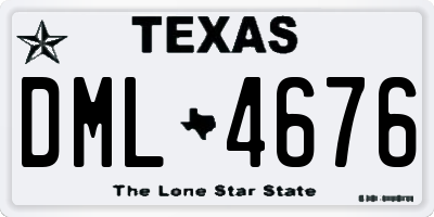 TX license plate DML4676