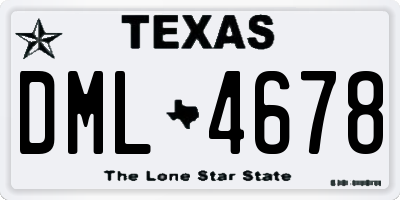 TX license plate DML4678