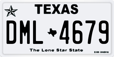 TX license plate DML4679