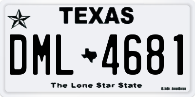 TX license plate DML4681