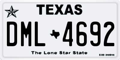 TX license plate DML4692