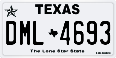 TX license plate DML4693