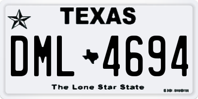 TX license plate DML4694