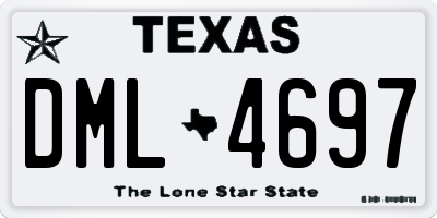 TX license plate DML4697