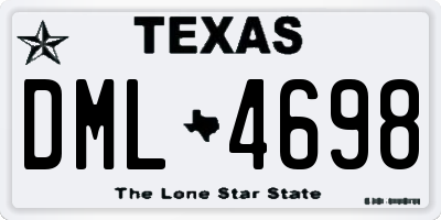 TX license plate DML4698