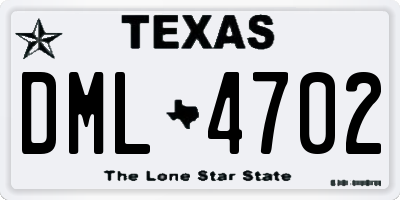 TX license plate DML4702