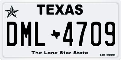 TX license plate DML4709