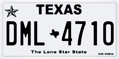 TX license plate DML4710