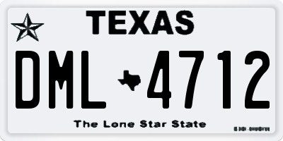 TX license plate DML4712